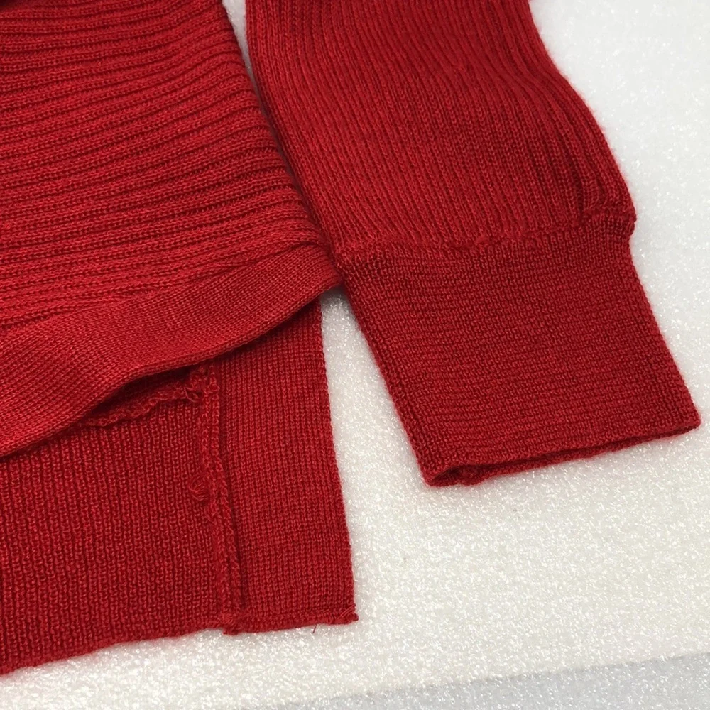 NEW Chelsea & Violet Girls Sweater Red Wool Blend Boatneck Ribbed Knit Medium